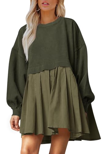 Women's Oversized Sweatshirt Dress Long Sleeve Mini Dress Casual Top
