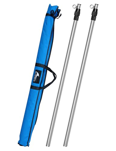 316 Stainless Steel Support Poles for Fishing Boat Sunshade - Adjustable Up to 6.21ft (2-Pack)