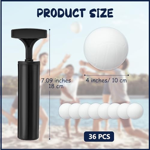Jexine 36 Pack Mini Inflatable Volleyballs with Pump - 4 Inch Sports Party Decor