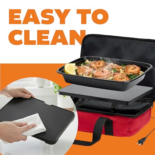 Red Portable Electric Food Warmer & Lunch Box - HOTLOGIC Max Large Food Heater