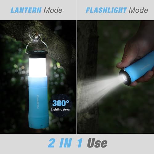 EverBrite Blue 2-in-1 Mini Lantern and Flashlight - Zoomable, Lightweight Camping Light