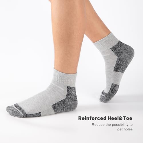 Men's Athletic Ankle Socks 6 Pack Moisture Wicking Cushion Comfort