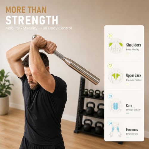 EAST MOUNT Adjustable Steel Macebell for Full Body Strength Training, 6-in-1