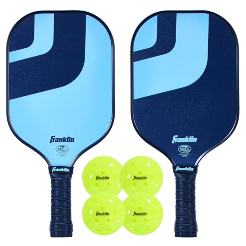 Franklin Sports Dagger Fiberglass Pickleball Paddle Set with 4 Official USAPA Balls