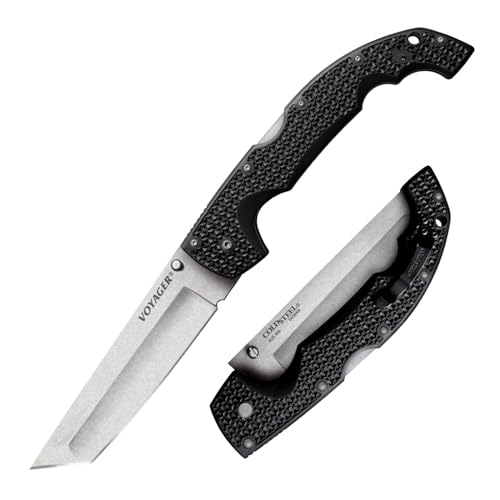 Cold Steel XL Voyager Tanto Point Folding Knife 5.5" AUS10A Blade, Rugged EDC