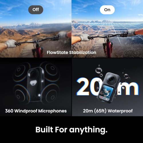 Insta360 X6 8K 360 Action Camera Bundle with Waterproof Design & Accessories