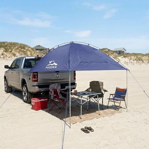 Hasika Waterproof SUV Tailgate Tent & Car Awning - Primary, Large Sun Shade, Universal Fit