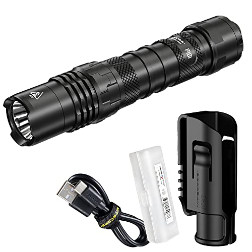 Nitecore P10i 1800 Lumen Rechargeable Tactical Flashlight with USB-C, Strobe, Holster & Organizer