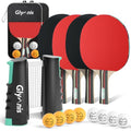 Ping Pong Paddle Set with Retractable Net and Balls - Table Tennis Kit