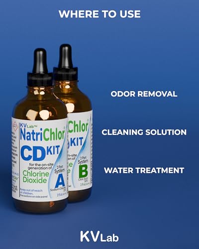Chlorine Dioxide Solution Kit with Citric Acid - 2 Bottles for Water Purification