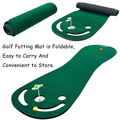Indoor Outdoor Golf Putting Green Mat Set - Practice and Improve Your Short Game