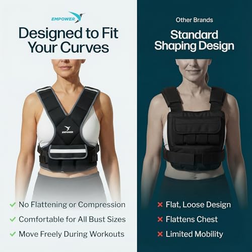 16lb Adjustable Weighted Vest for Women - Reflective Strips, Fitness & Muscle Support