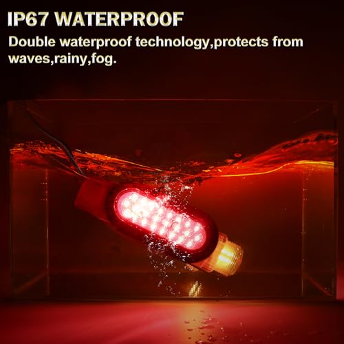 2PCS Boat Trailer Guide Pole Lights with Turn Signal & Brake, Waterproof Marine LED