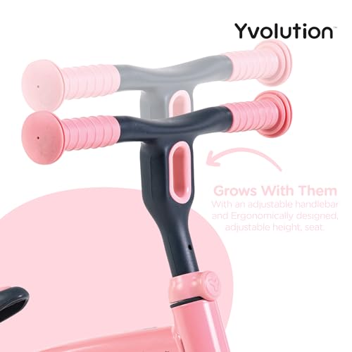 Pink Yvolution Y Velo Junior 9-Inch Balance Bike for Toddlers Ages 18 Months-3 Years