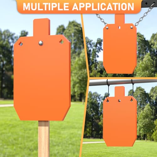 LXVOOEE 1/2 Inch Thick AR500 Steel Shooting Targets - 10x16 Torso Silhouette, Neon Orange