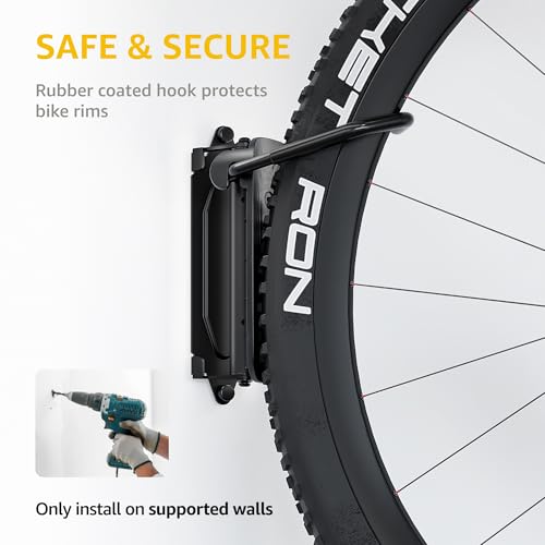 monTEK Swivel Bike Wall Mount Rack - 1 Pack Garage Bicycle Storage