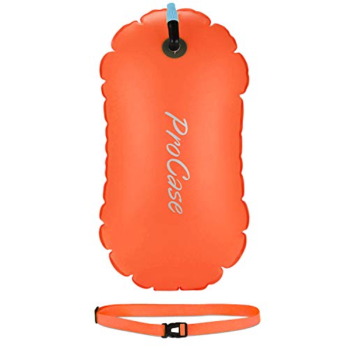 ProCase Swim Buoy Float Orange Safety Float with Adjustable Waist Belt for Open Water Swimming