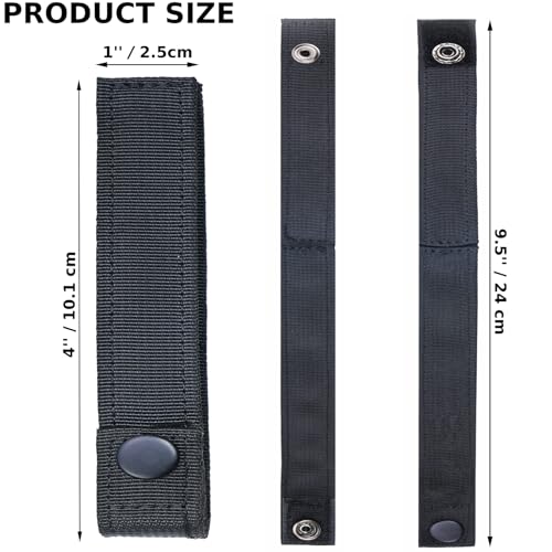 Black 4-Inch Molle Webbing Straps Tactical Attachment Clips