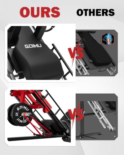 Red 3-in-1 Leg Press Hack Squat Machine with Back Support Cushion