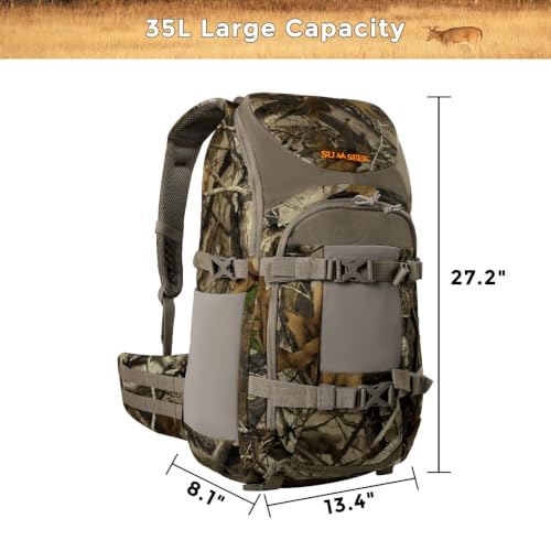 Saddle Hunting Backpack with Rifle & Bow Holder, Camouflage Tree Stand Pack