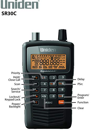Uniden Bearcat SR30C 500-Channel Handheld Radio Scanner with Close Call & Turbo Search - Compact, Programmable, Racing & Marine
