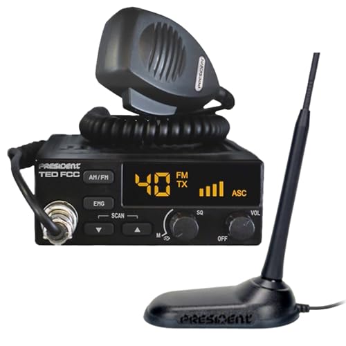 President CB Radio Starter Kit with FCC 40-Channel AM/FM Radio & Magnetic Mount Antenna