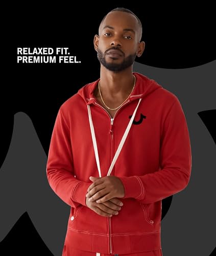 Men's Buddha Logo Zip Hoodie - Large Black Casual Sweatshirt