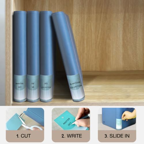 Card Binder 4 Pocket, Holds 160 Trading Cards, Waterproof PU Leather, Blue