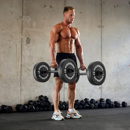 EVERYMATE Farmer Walk Handles - Set of 2 with Clip Collars for 2-Inch Olympic Plates - Farmer Walk Handles for Home Gym & Strength Training