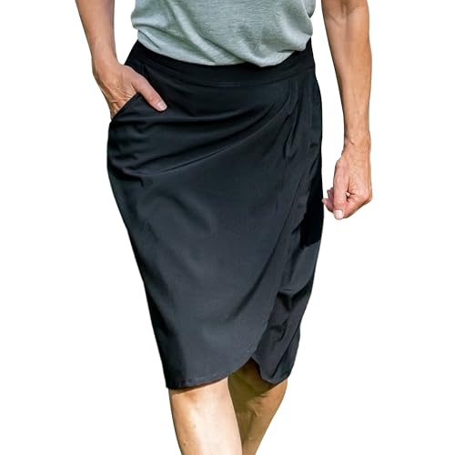 RipSkirt Hawaii Length 3 Wrap Skirt with Pocket - Black 8-10