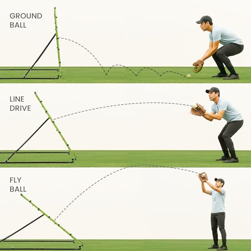 Baseball & Softball Rebounder Net - Portable Fielding Trainer for Solo Practice