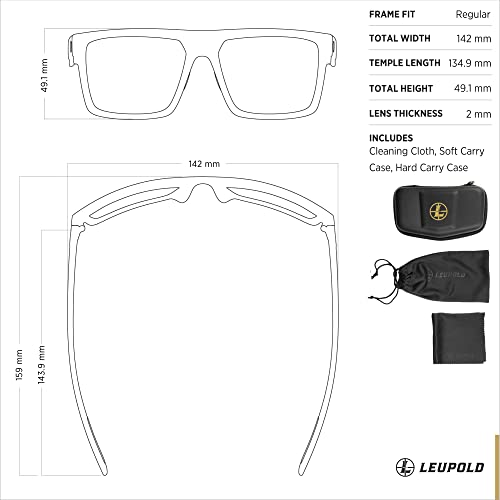 Leupold Becnara Polarized Performance Sunglasses - Matte Black Frame, Bronze Mirror Lenses
