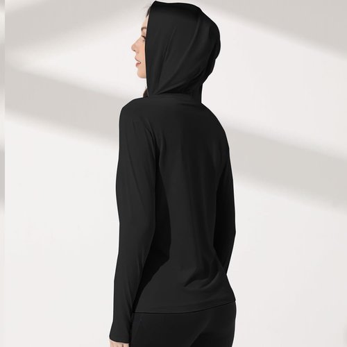 Mingyuezai Women's Lightweight Hooded Sun Protection Jacket - UPF 50+ for Hiking & Outdoor Activities