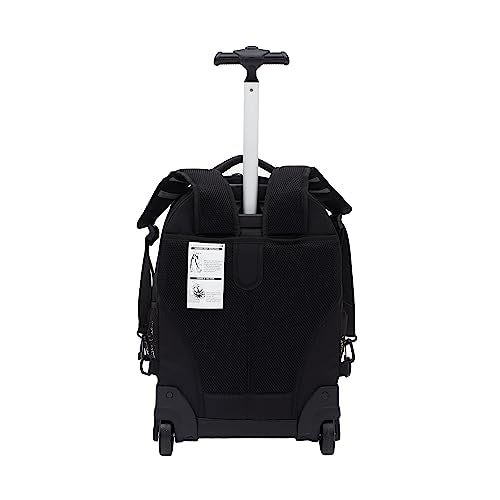Travelers Club 18-Inch Water-Resistant Rolling Backpack with Shoulder Straps - Black
