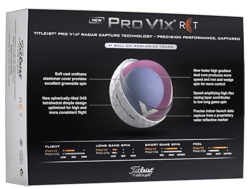 Titleist Pro V1x RCT Golf Balls - White, High-Performance Distance & Spin