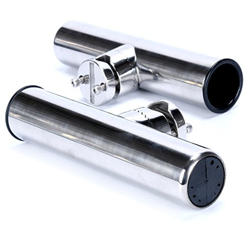 Amarine Made 4-Pack Boat Fishing Rod Holders Stainless Steel Adjustable Mounts