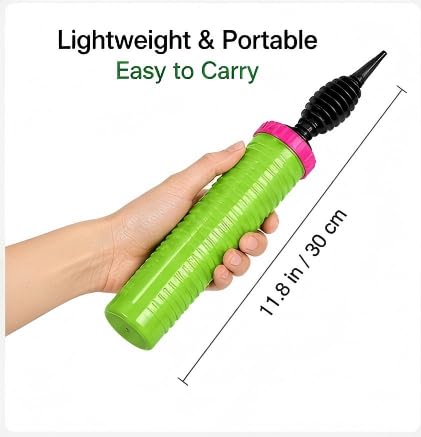 Green Handheld Double-Action Balloon Pump for Party Decorations
