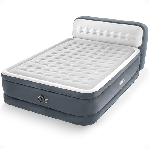 Intex Dura-Beam 18-Inch Queen Air Mattress with Built-In Electric Pump & Headboard - Model 64447ED