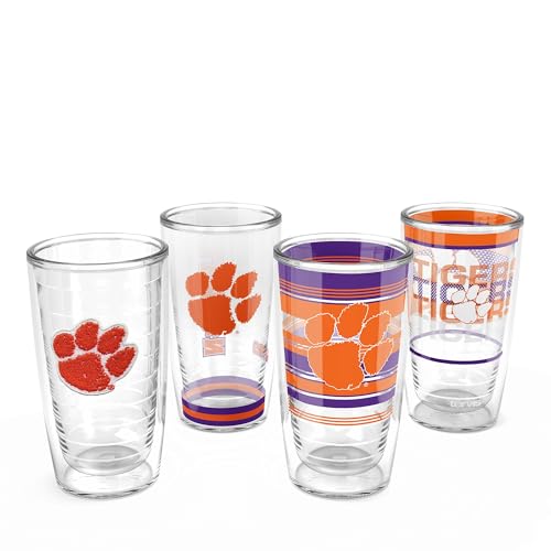 Tervis 16oz Clemson Tigers Insulated Travel Tumblers 4-Pack - Keeps Drinks Hot & Cold