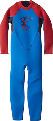 O'Neill Toddler Reactor-2 2mm Back Zip Full Wetsuit Ocean/Graphite/Red - Size 4