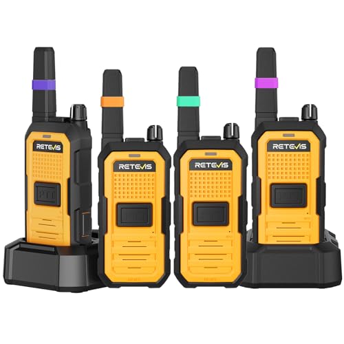 Retevis RB48A Rugged 2-Way Radio Set 4 Pack Long Range Shockproof Jobsite Communication