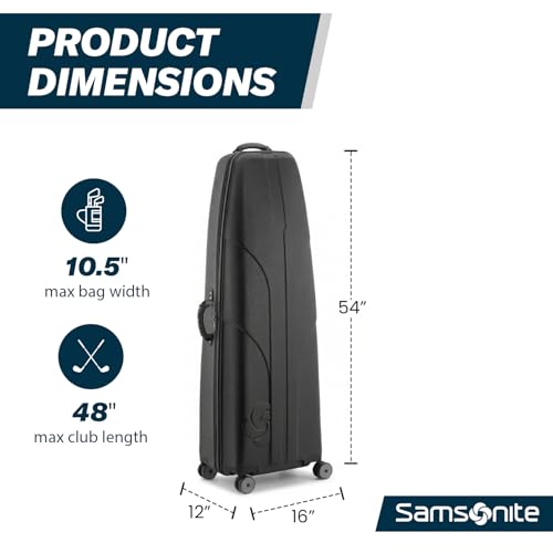 Samsonite Midnight Classic Hard Golf Travel Case, Lightweight Durable ABS Shell