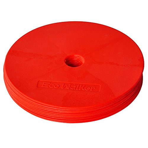 Red Flat Spot Markers for Sports Training - 6 Inch, Pack of 10