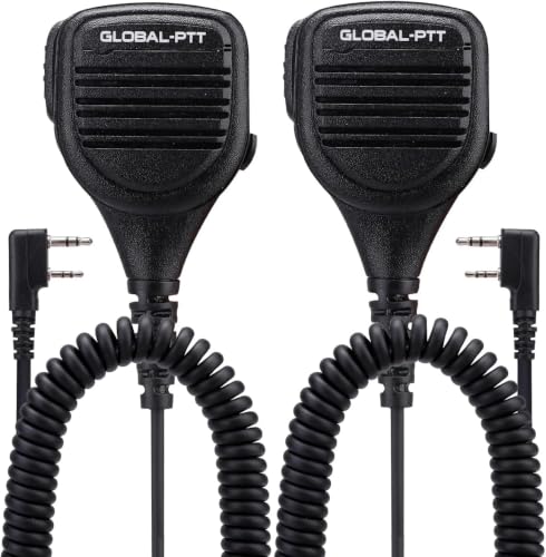 2PC Walkie Talkie Handheld Microphone with 3.5mm & 2.5mm Connectors - K1 Variation