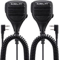 2PC Walkie Talkie Handheld Microphone with 3.5mm & 2.5mm Connectors - K1 Variation
