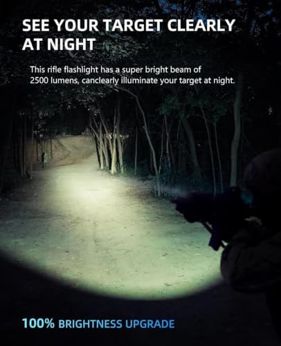 EZshoot 2500 Lumens Rifle Flashlight with Magnetic Remote Switch - Light Variation