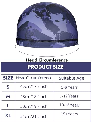 Kids Skull Cap Helmet Liner Hats - Small, Mixed Colors, 6 Pack