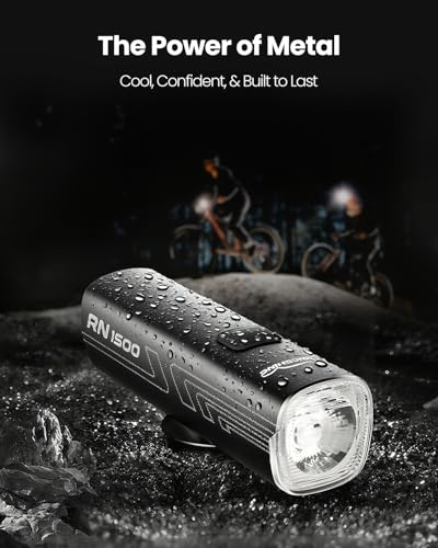 1500 Lumen Bike Front Light with USB-C Rechargeable Waterproof Cycling Light
