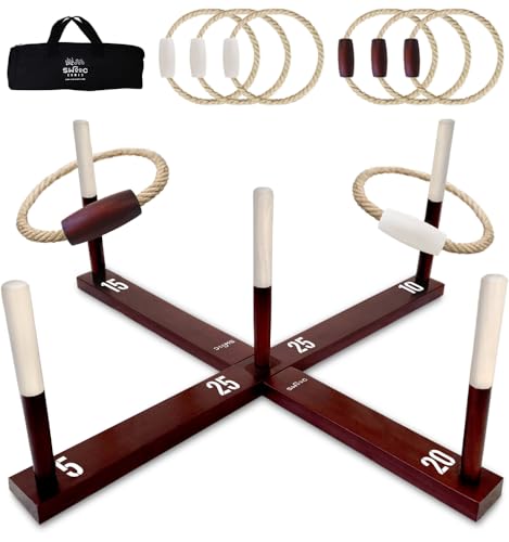 X-Large Rustic Ring Toss Game - Giant Outdoor Yard Toys for Kids & Adults