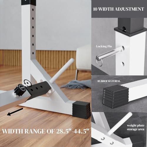 Adjustable Squat Rack with Safety Lock, 550LBS Max Load for Home Gym
